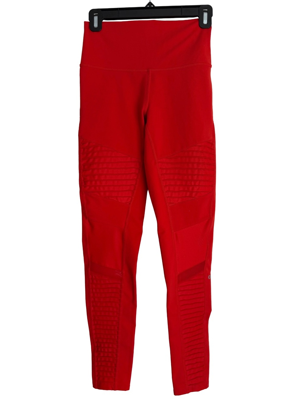 Alo Yoga High Waist Mesh Panel Moto Leggings Women's Sz Medium Reddish Orange